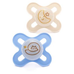MAM Start Night Soother Blue 2 Pack, imported from the UK