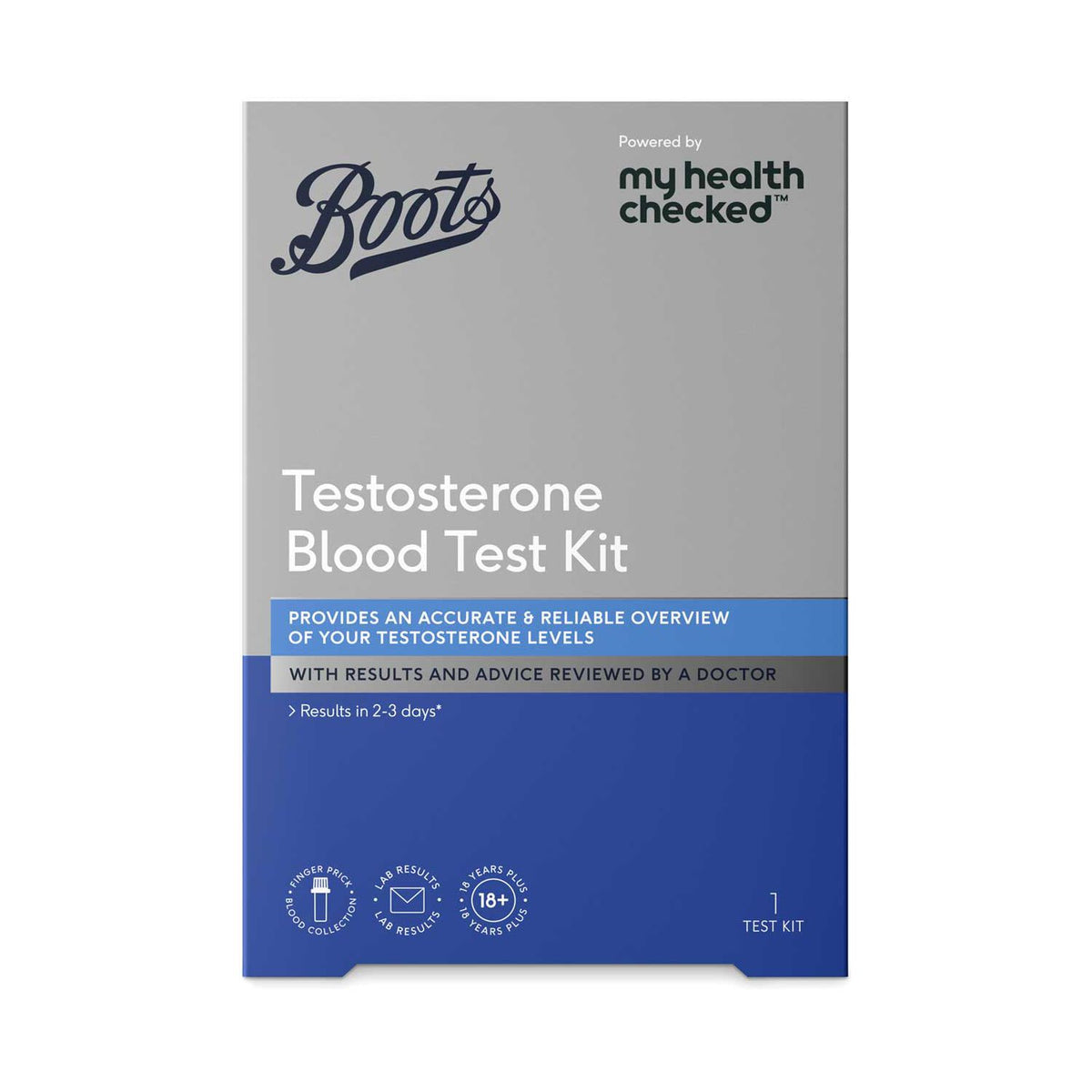 Boots testosterone blood test kit finger-prick, UK version