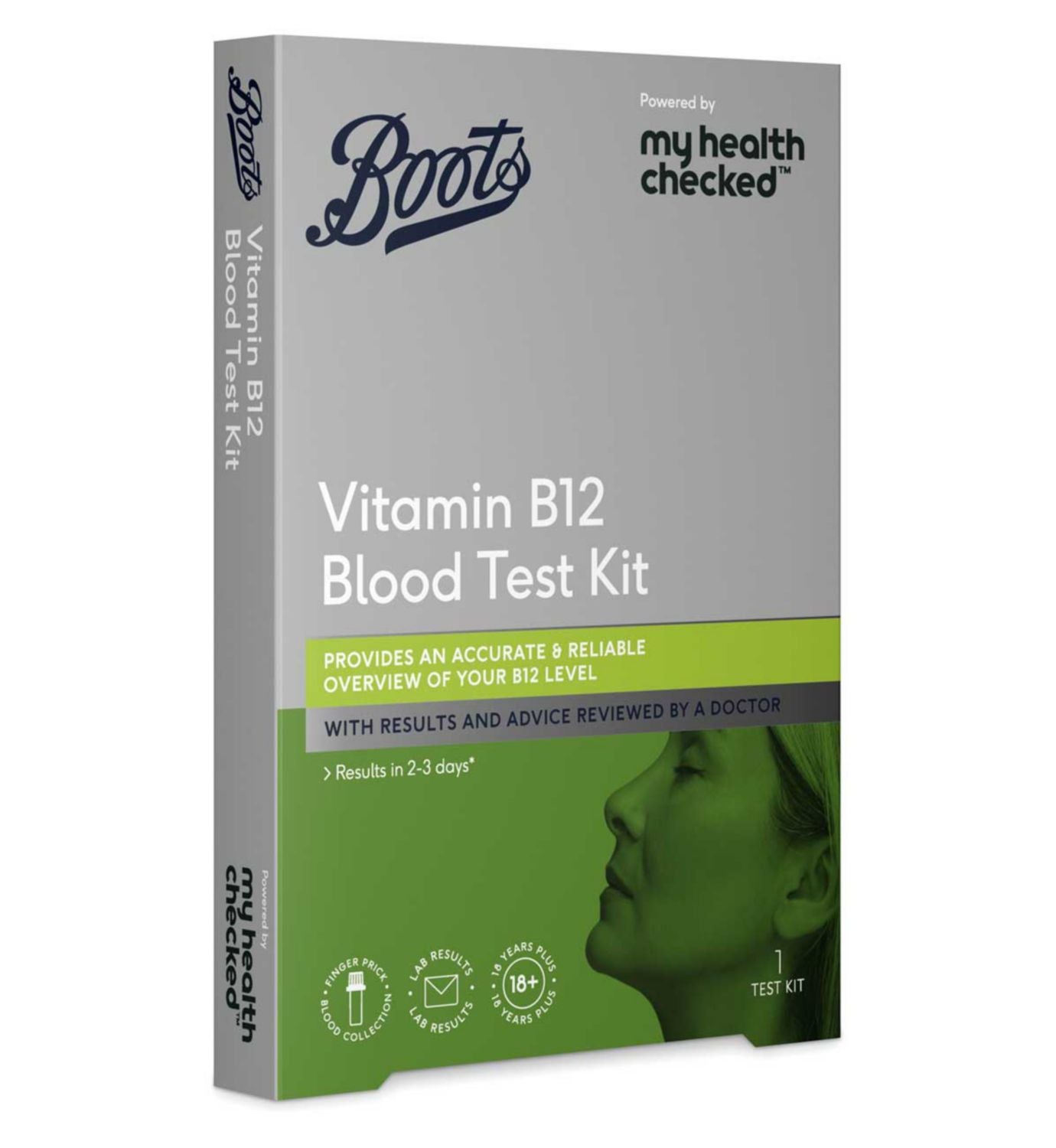 Boots vitamin B12 blood test kit (British brand)