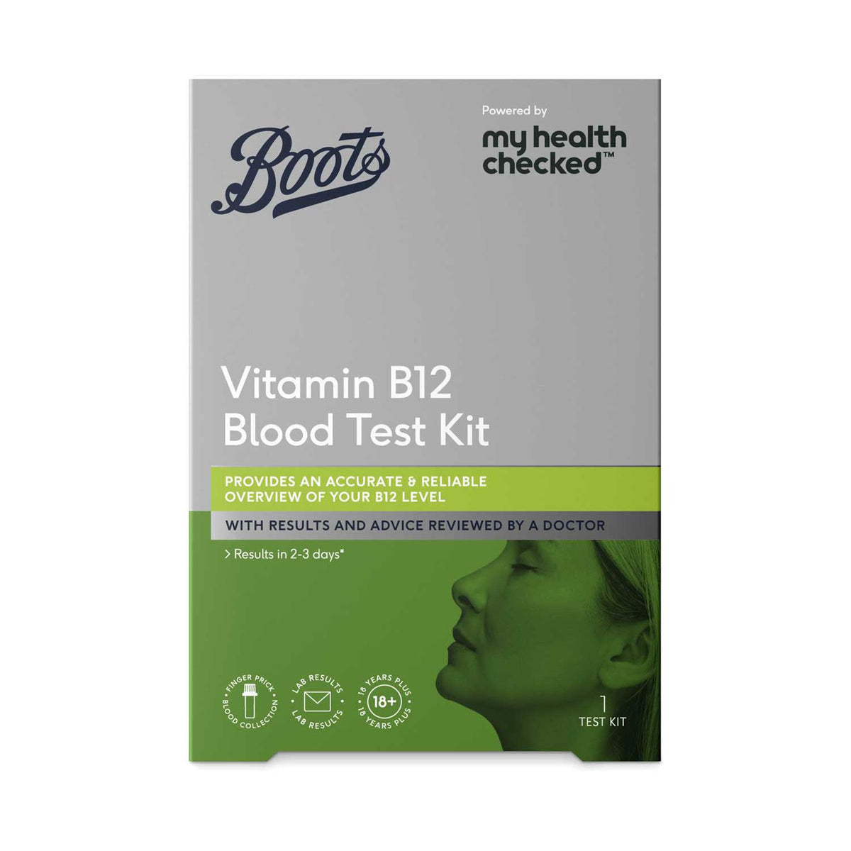 Boots vitamin B12 blood test kit (British brand)