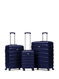 Flight Knight orange and black hardcase suitcase set, three pieces (British brand)