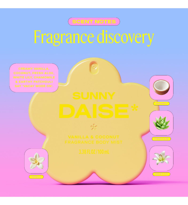 Daise body mist Vanilla Coconut 100ml, imported from the UK