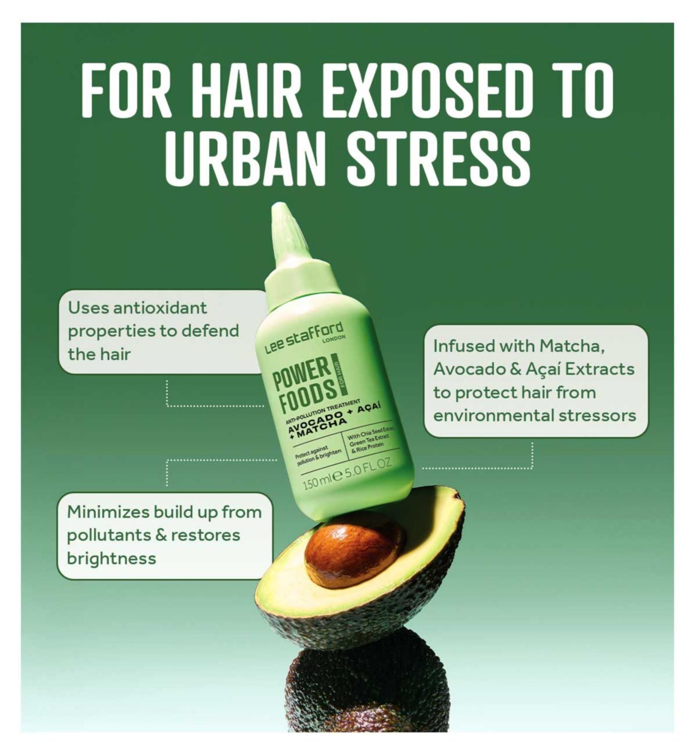 Lee Stafford Powerfoods Hair Treatment 150ml, imported from the UK