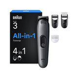 Braun Series 3 hair and beard trimmer with 4 attachments - British product
