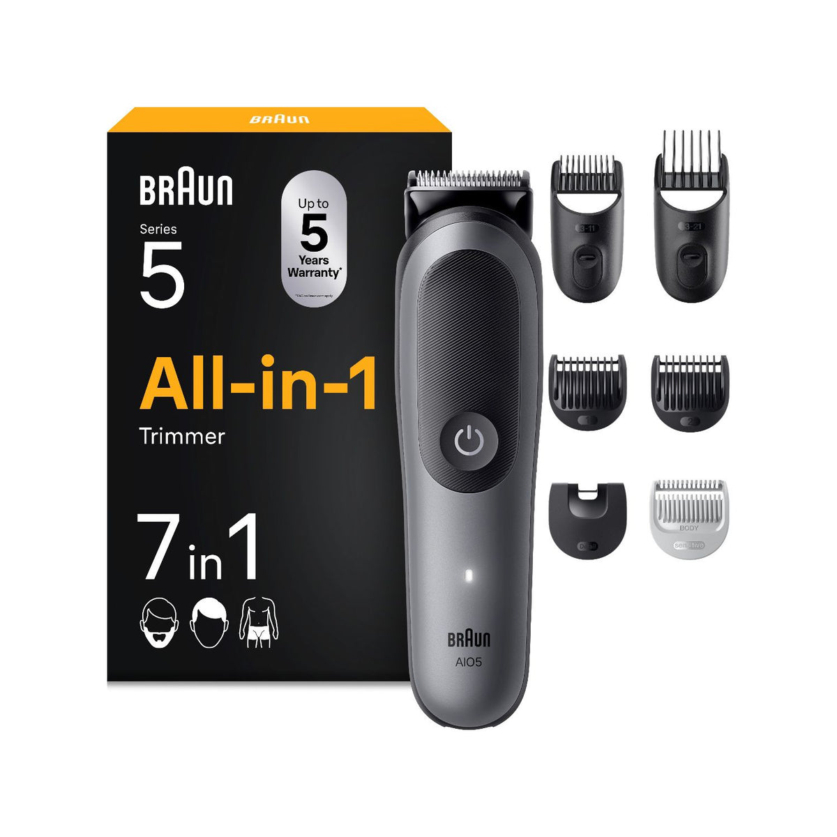 Braun Series 5 7in1 grooming kit AIO5520 grey (British brand)