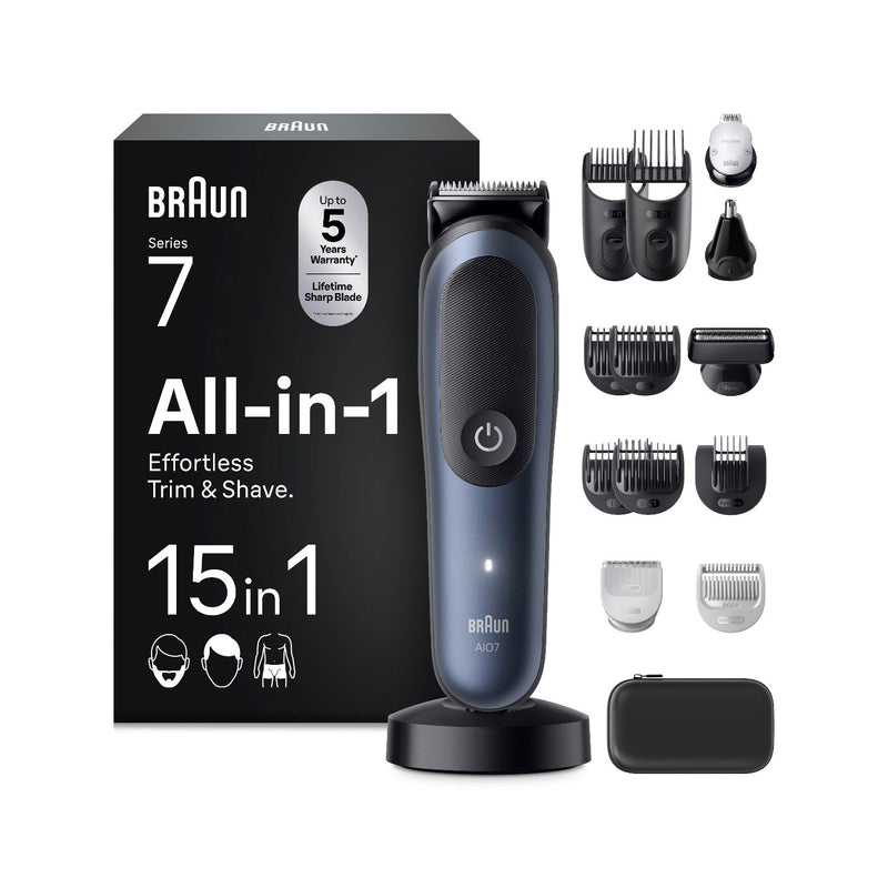 Braun Series 7 all-in-one grooming kit 15in1 blue, imported from the UK