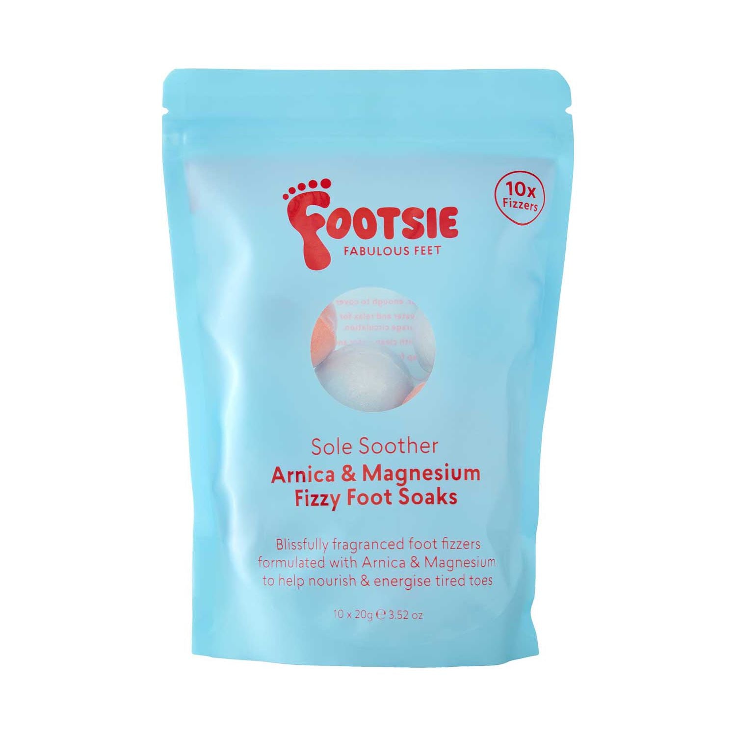 Footsie Sole Soother fizzy foot soaks 10 count, UK version