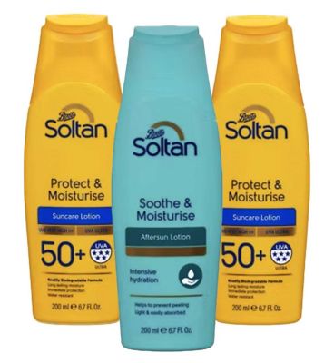Soltan SPF50 Protect  Moisturise Lotion  Aftersun Bundle