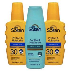 Soltan SPF30 Protect Moisturise Spray & Aftersun Bundle