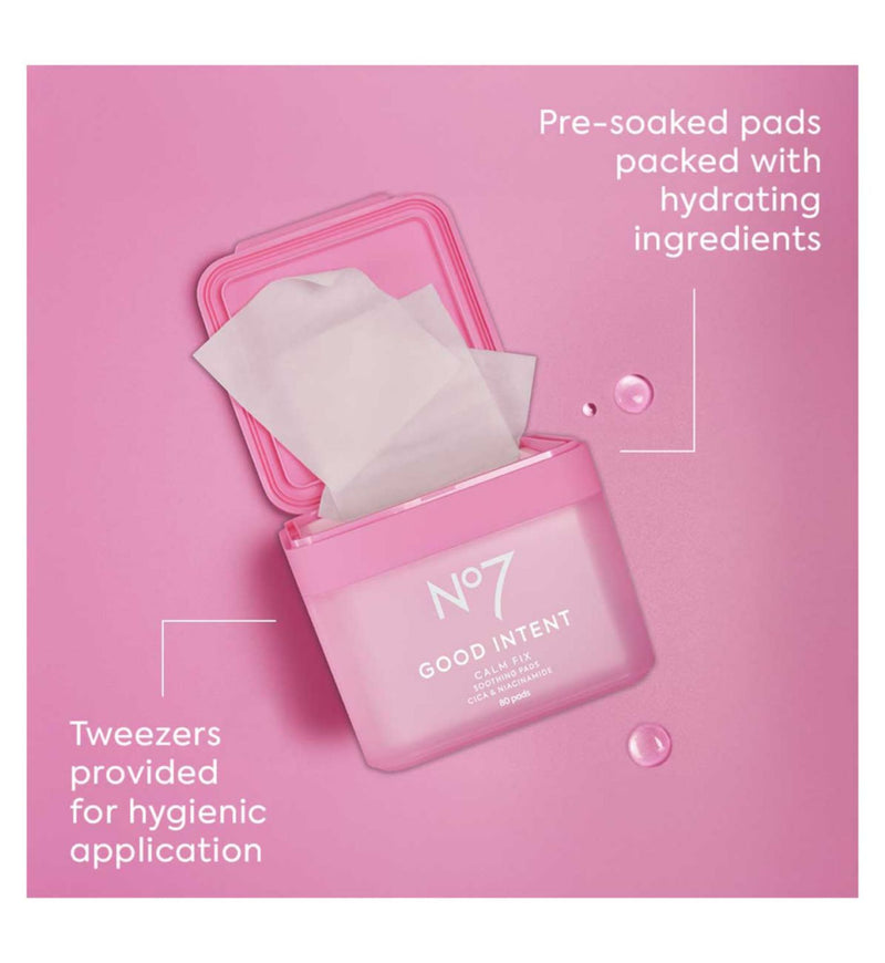 No7 Good Intent Calm Fix Soothing Pads 80, imported from the UK