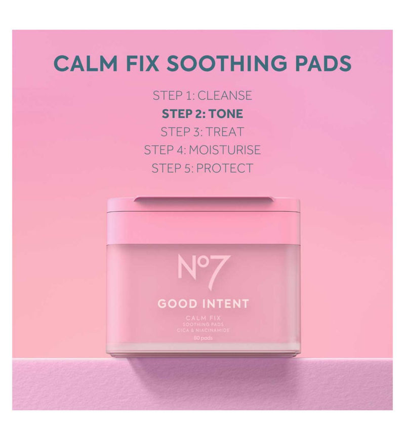No7 Good Intent Calm Fix Soothing Pads 80, imported from the UK