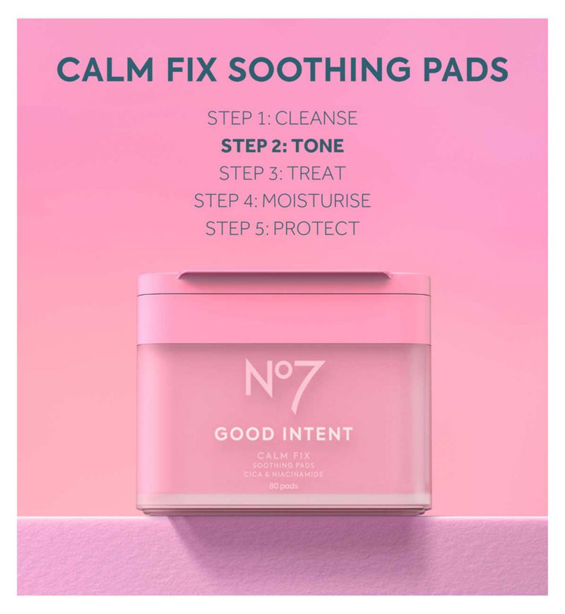 No7 Good Intent Calm Fix Soothing Pads 80, imported from the UK