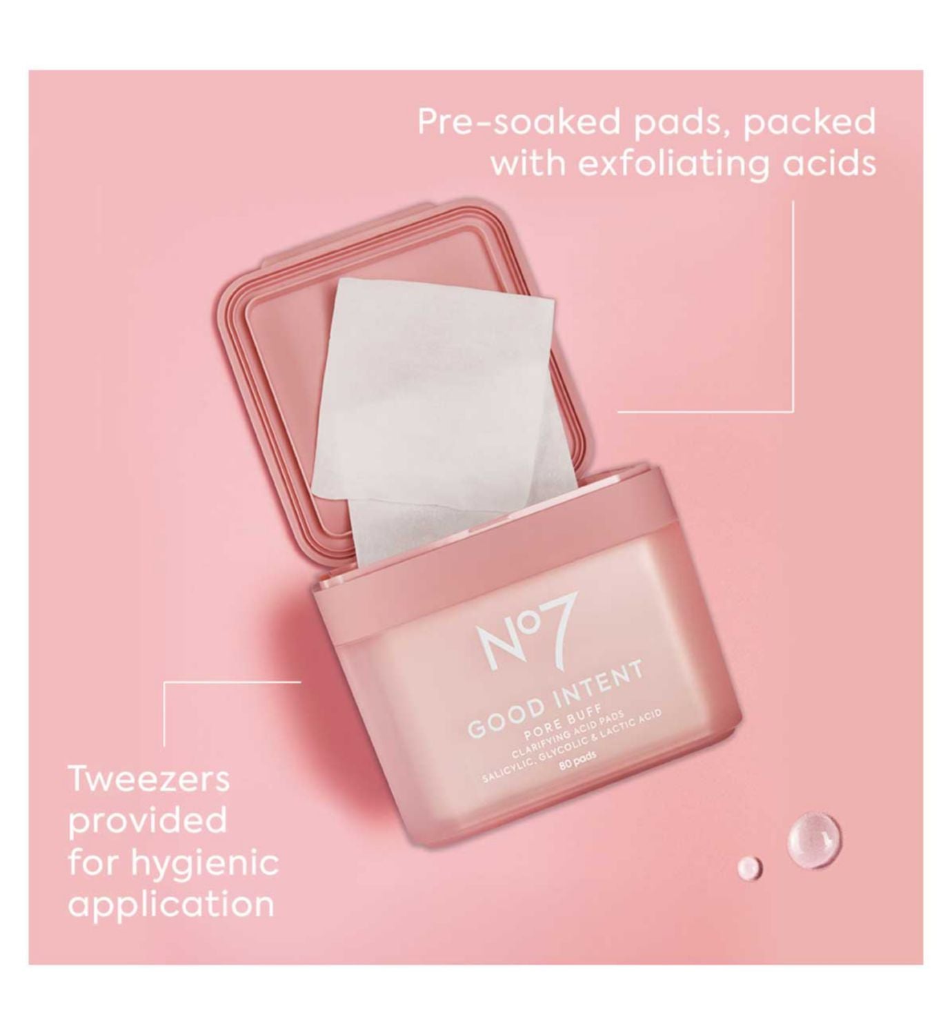 No7 Good Intent Pore Buff pads 80 pads, imported from the UK