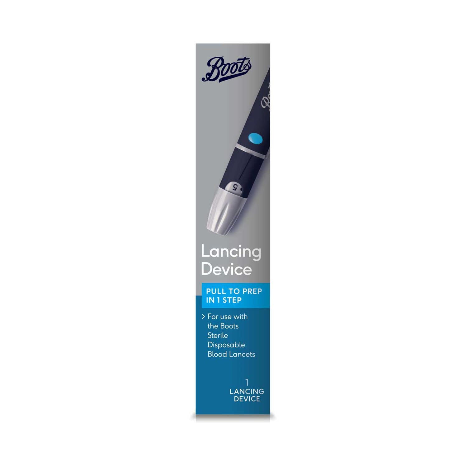 Boots Lancing Device for blood glucose testing, imported from the UK