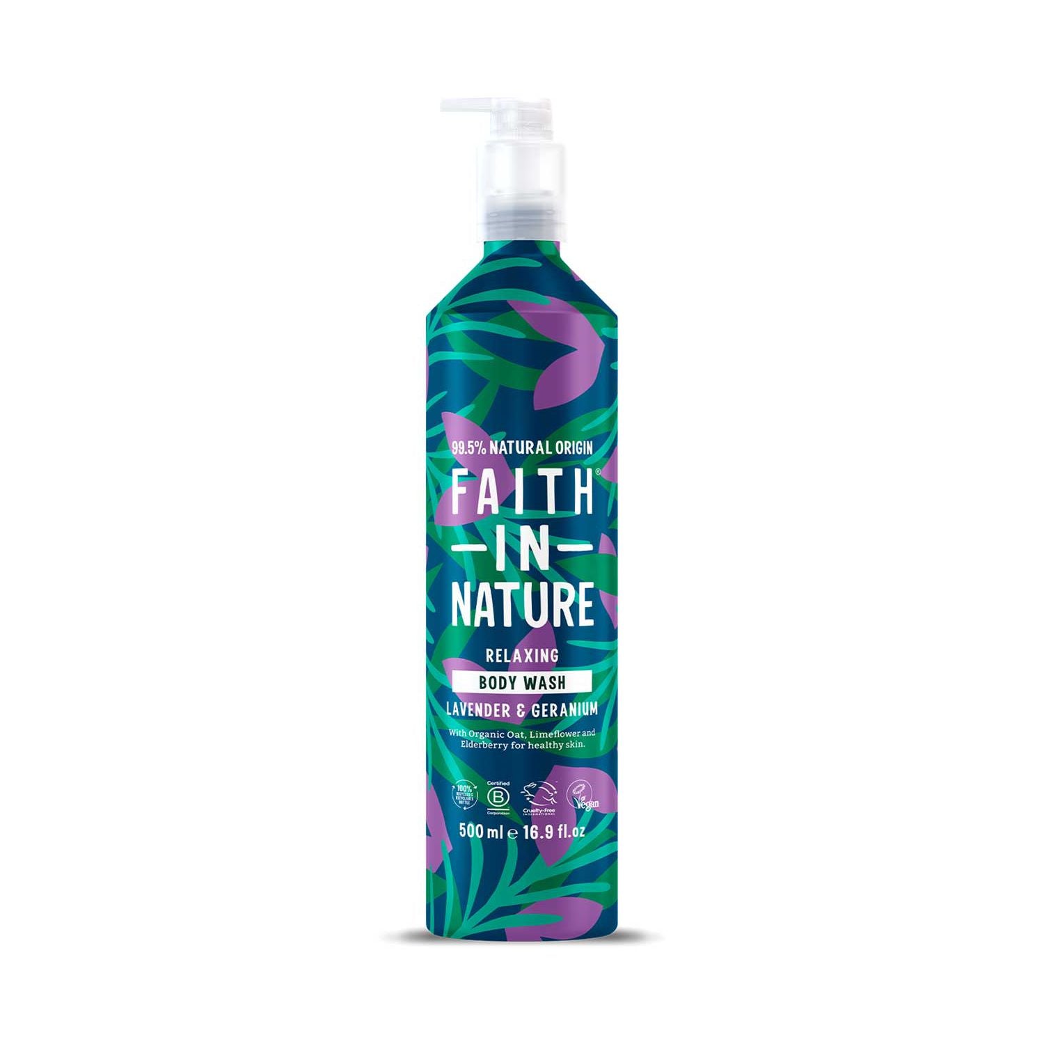Faith in Nature body wash lavender geranium 500ml (British brand)