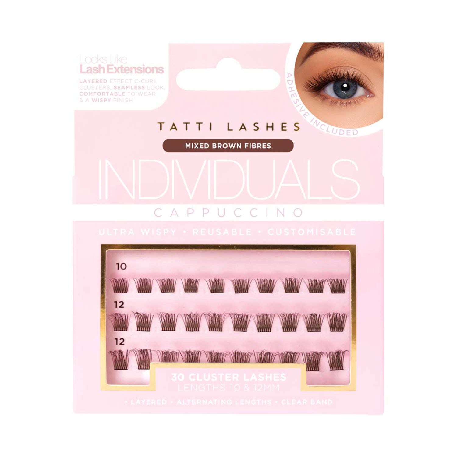Tatti Lashes Cappuccino brown individual lashes 20g, UK version