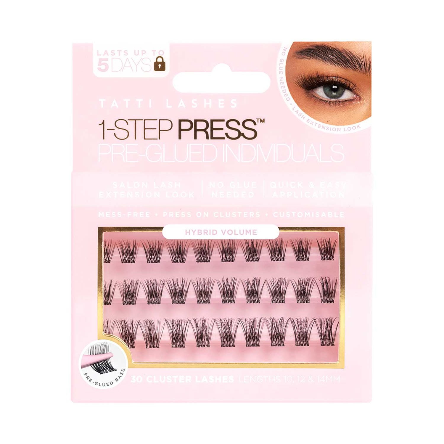 Tatti Lashes pre glued hybrid volume individual lashes 19g - British product