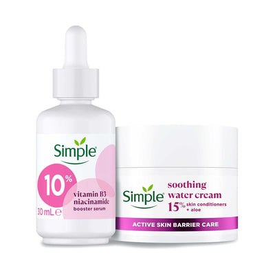 Boots Simple Active Barrier Smoothing Moisturiser And Serum Bundle 50ml 30ml- Buy online at McGrocer