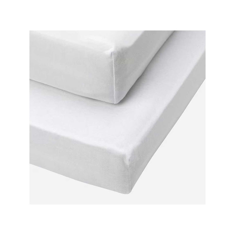 Tutti Bambini cot bed fitted sheets white 2 pack, imported from the UK