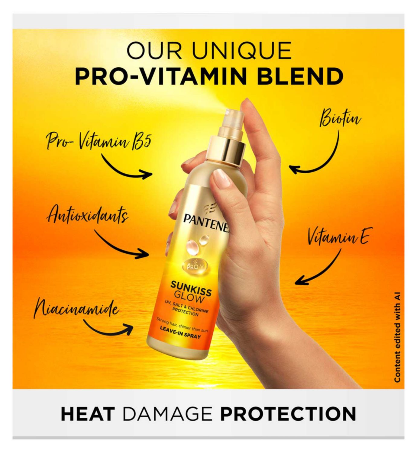 Pantene Sunkiss Glow Hair Spray 200ml, imported from the UK