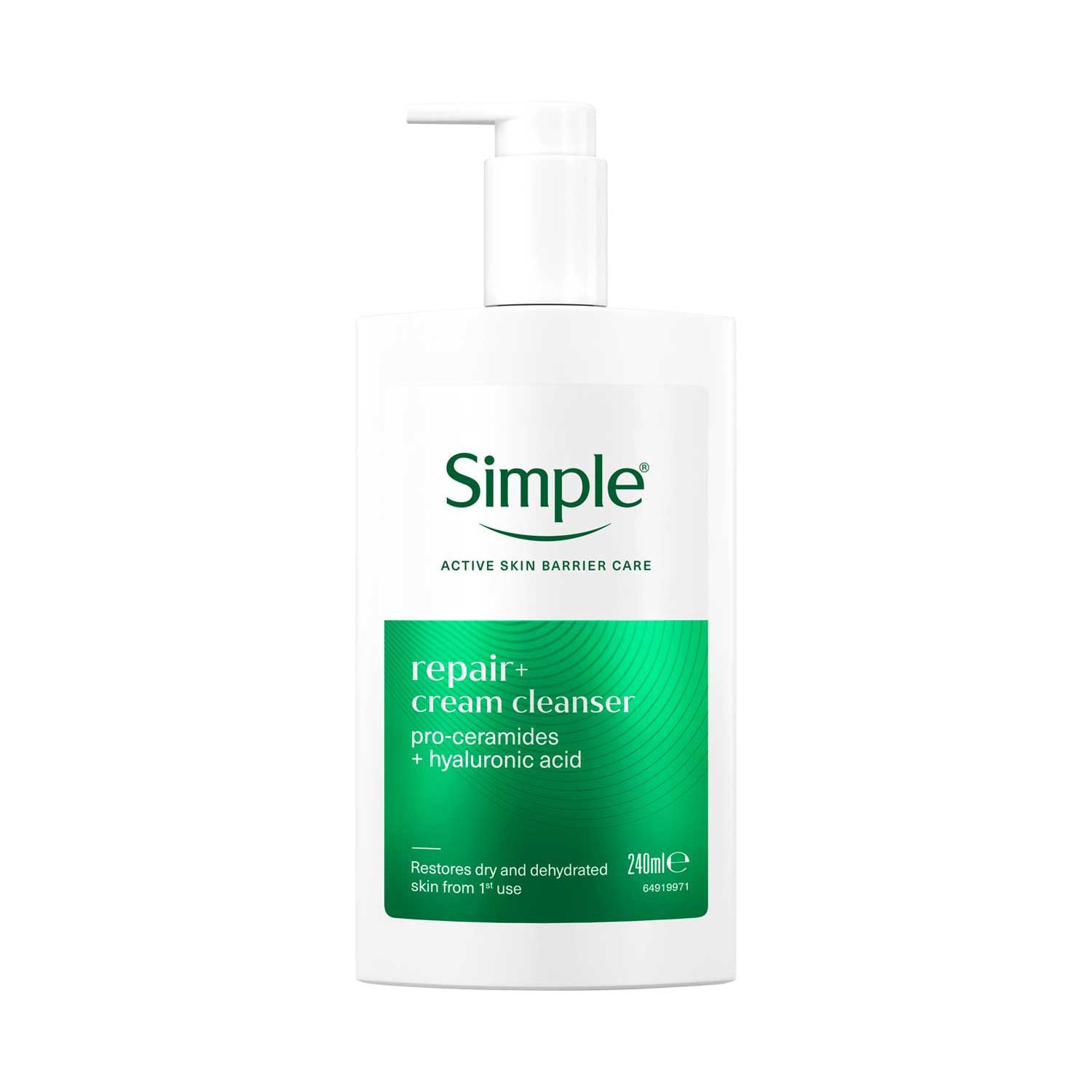 Simple Repair+ cream cleanser 240ml, UK version