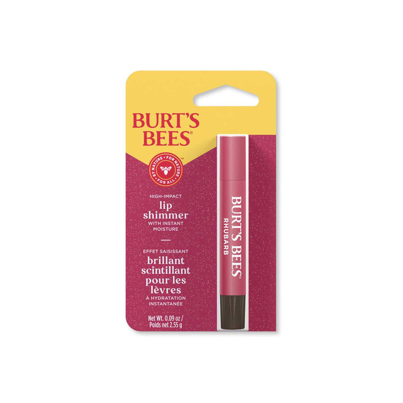 Burt's Bees lip balm shimmer Rhubarb 2.6g, imported from the UK