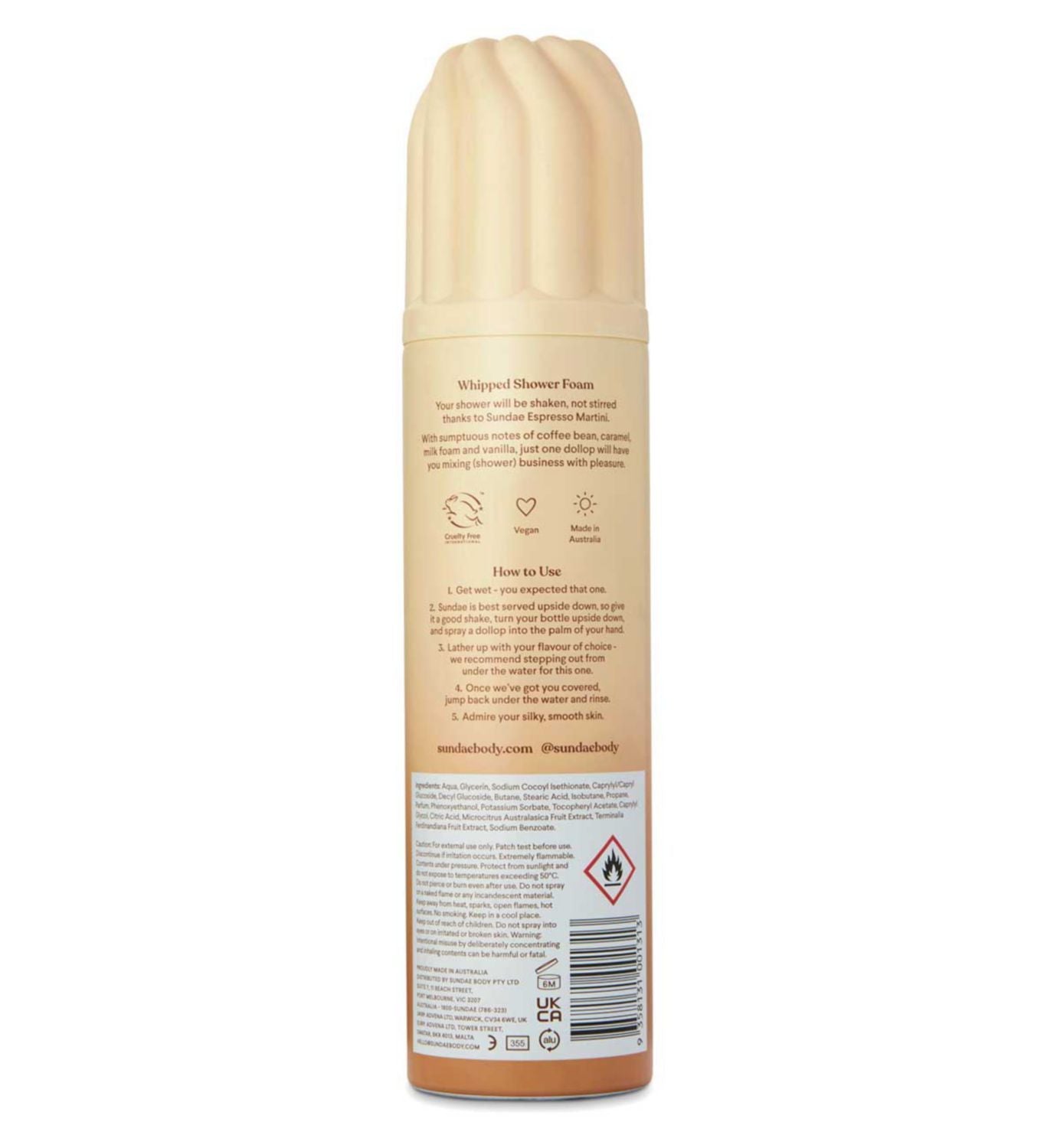 Sundae Espresso Martini whipped shower foam 265ml (British brand)
