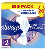 Always Infinity FlexProtect Sanitary Towels Long Size 2 with Wings 20 Pads