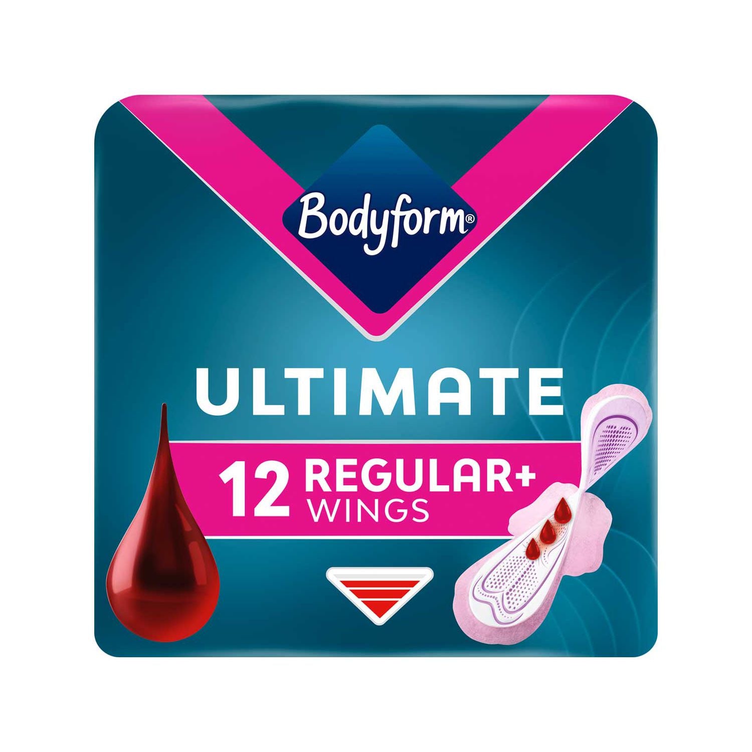 Bodyform Ultimate Ultra Regular sanitary towels with wings 12pk (British brand)