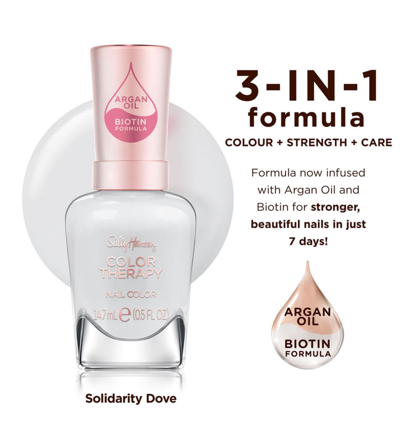 Sally Hansen Colour Therapy Nail Polish Solidarity Dove 14.7ml (British brand)
