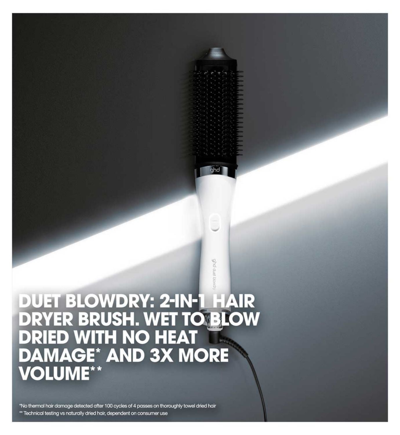 ghd Duet Blowdry 2-in-1 hair dryer brush white (British brand)