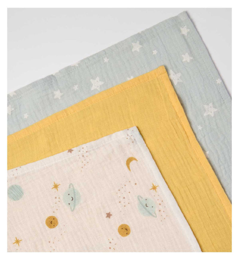 Maybe Baby 3 pack space print muslins imported from the UK
