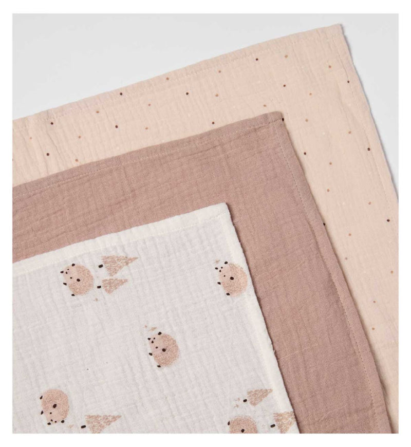 Maybe Baby 3 pack brown muslin cloths space theme - British product