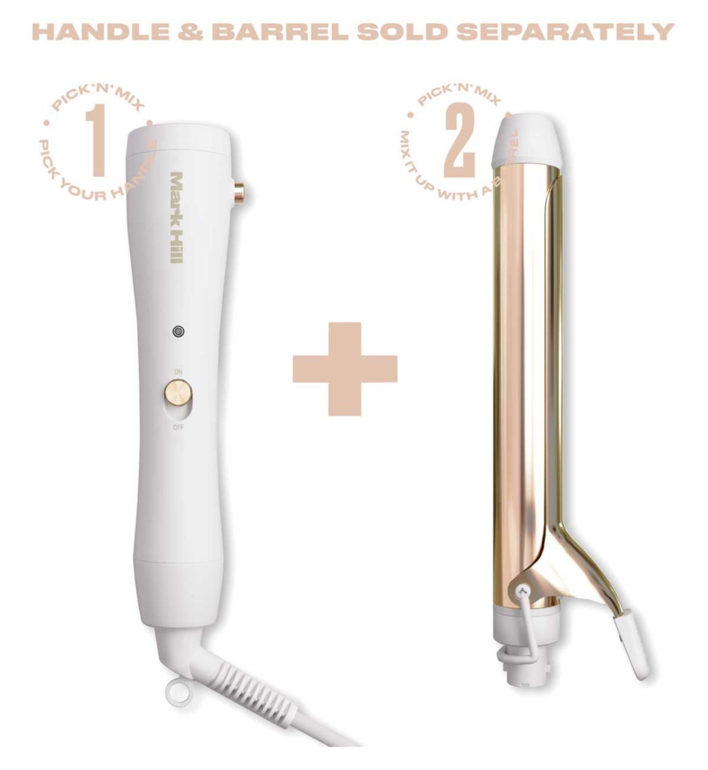 Mark Hill curling wand handle Ice White Edition - British product