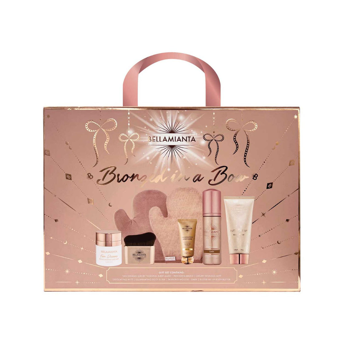 Bellamianta Bronzed In A Bow star gift tanning set 7-piece (British brand)