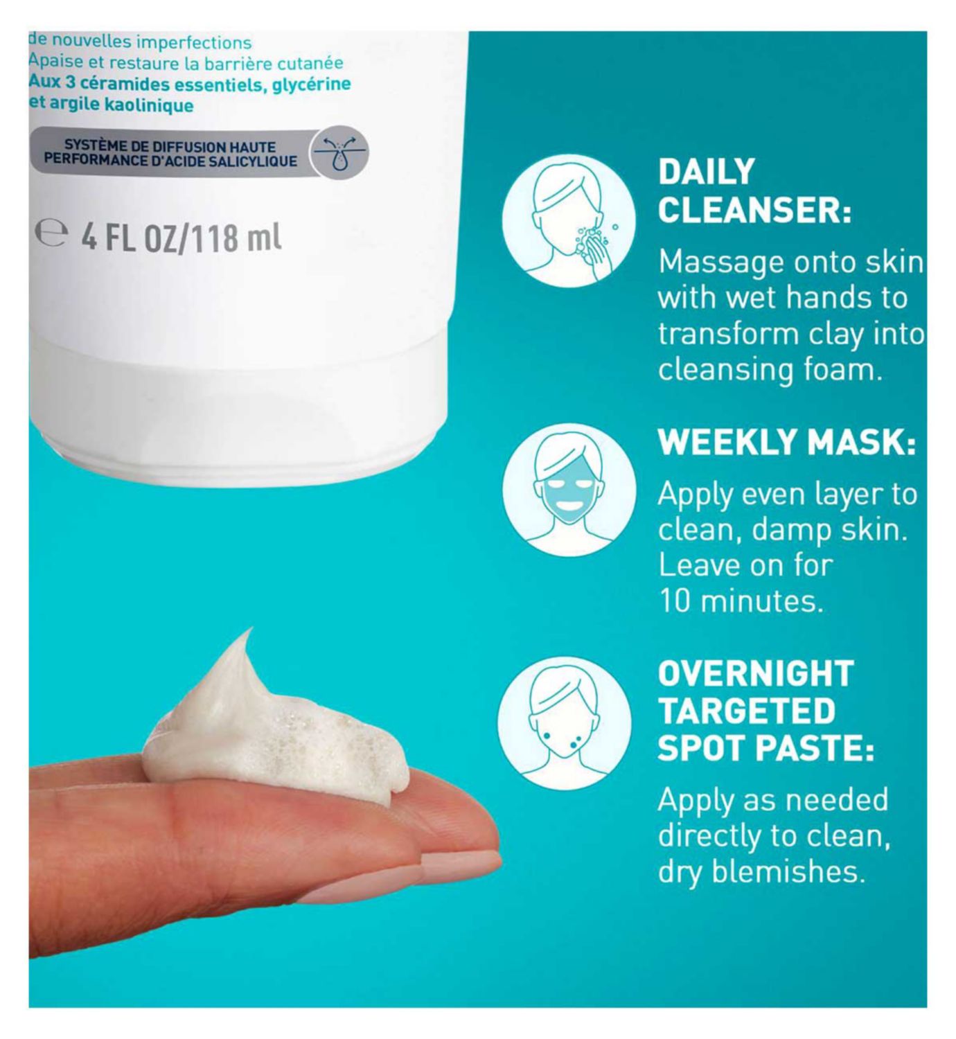 CeraVe Clay To Foam Cleanser 118ml (British brand)
