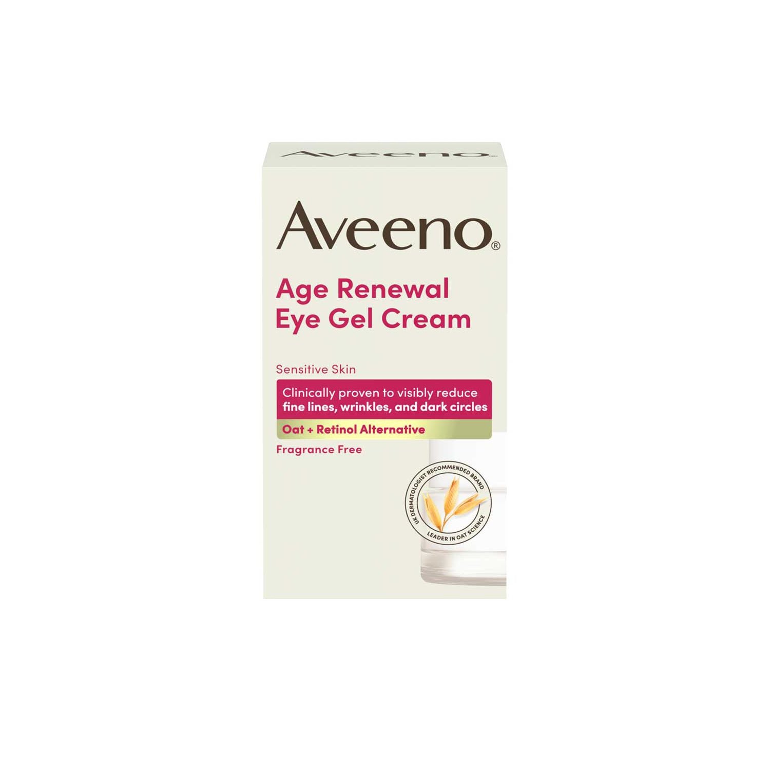 Aveeno Age Renewal Eye Gel Cream 15ml, imported from the UK