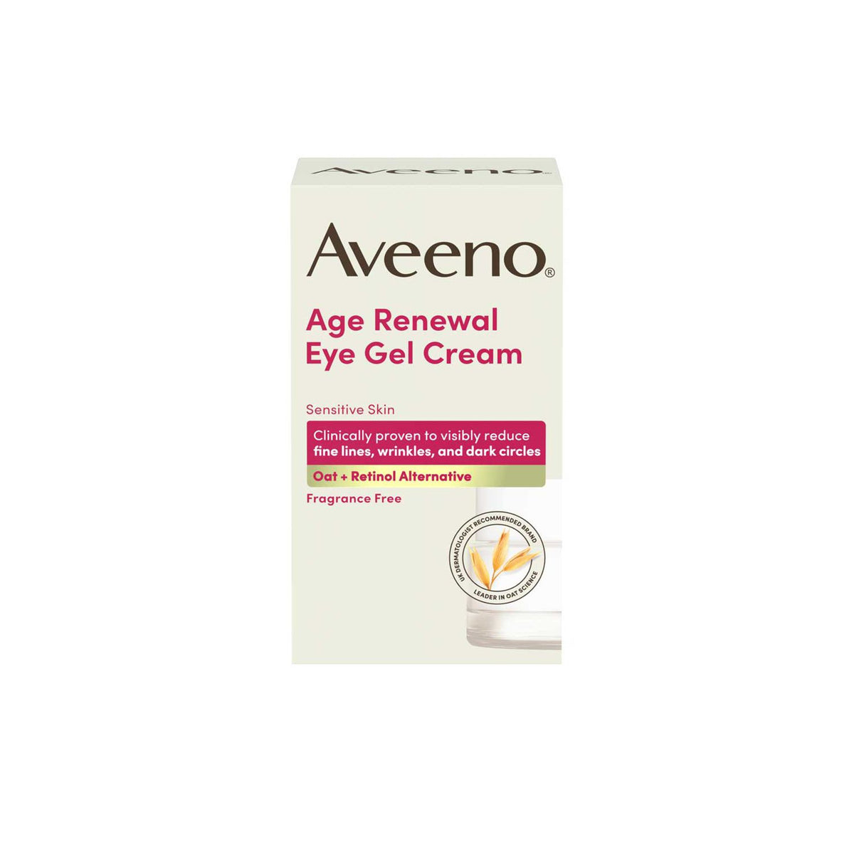 Aveeno Age Renewal Eye Gel Cream 15ml, imported from the UK