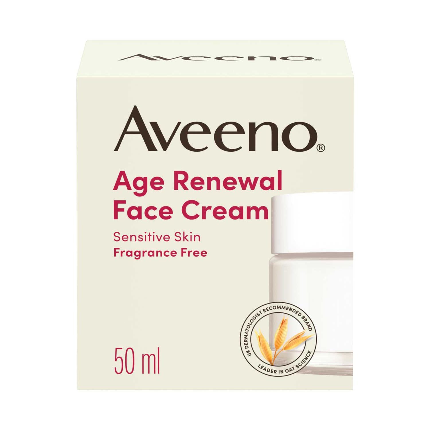 Aveeno Age Renewal Face Cream 50ml (British brand)