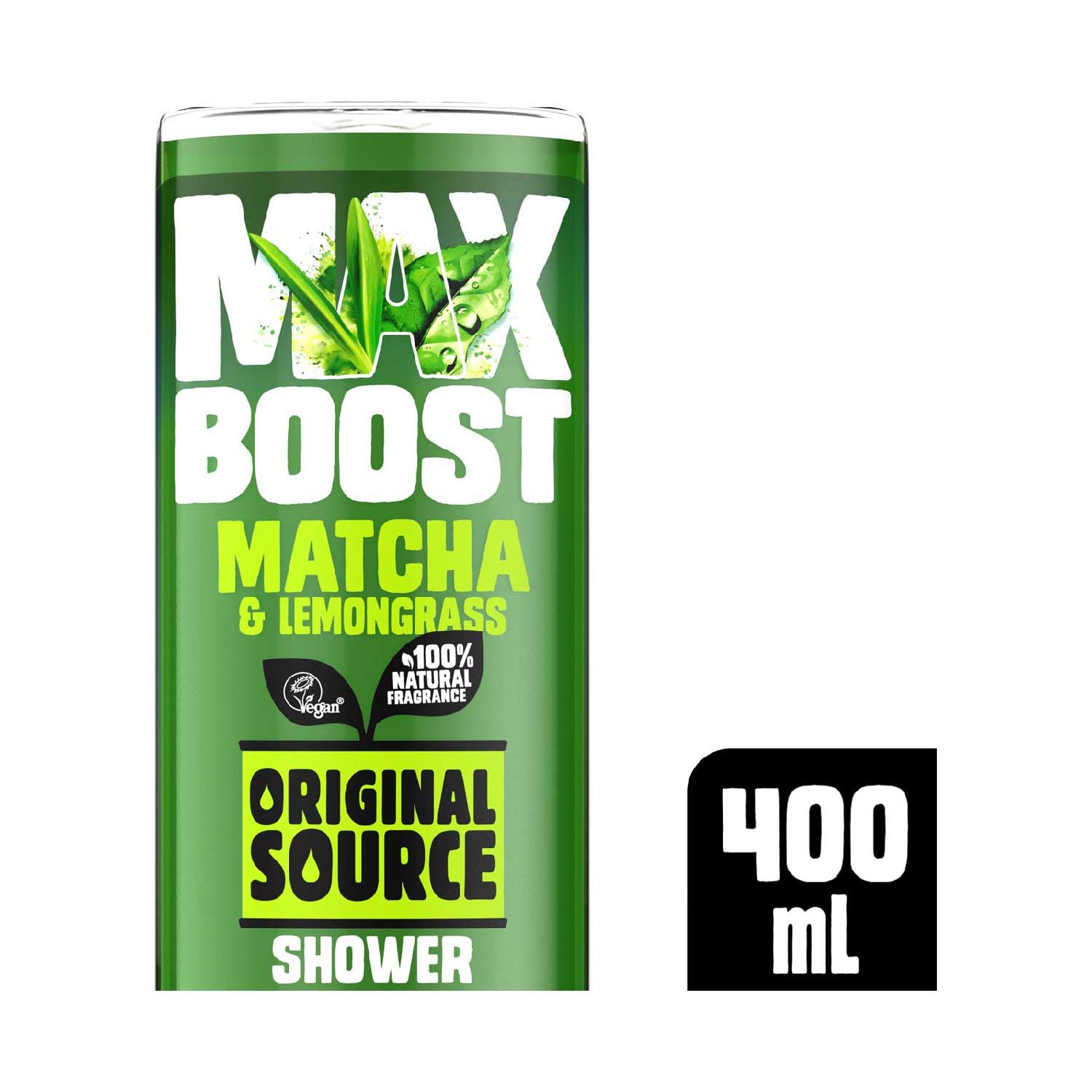 Original Source shower gel Max Boost Matcha and Lemongrass 400ml, imported from the UK