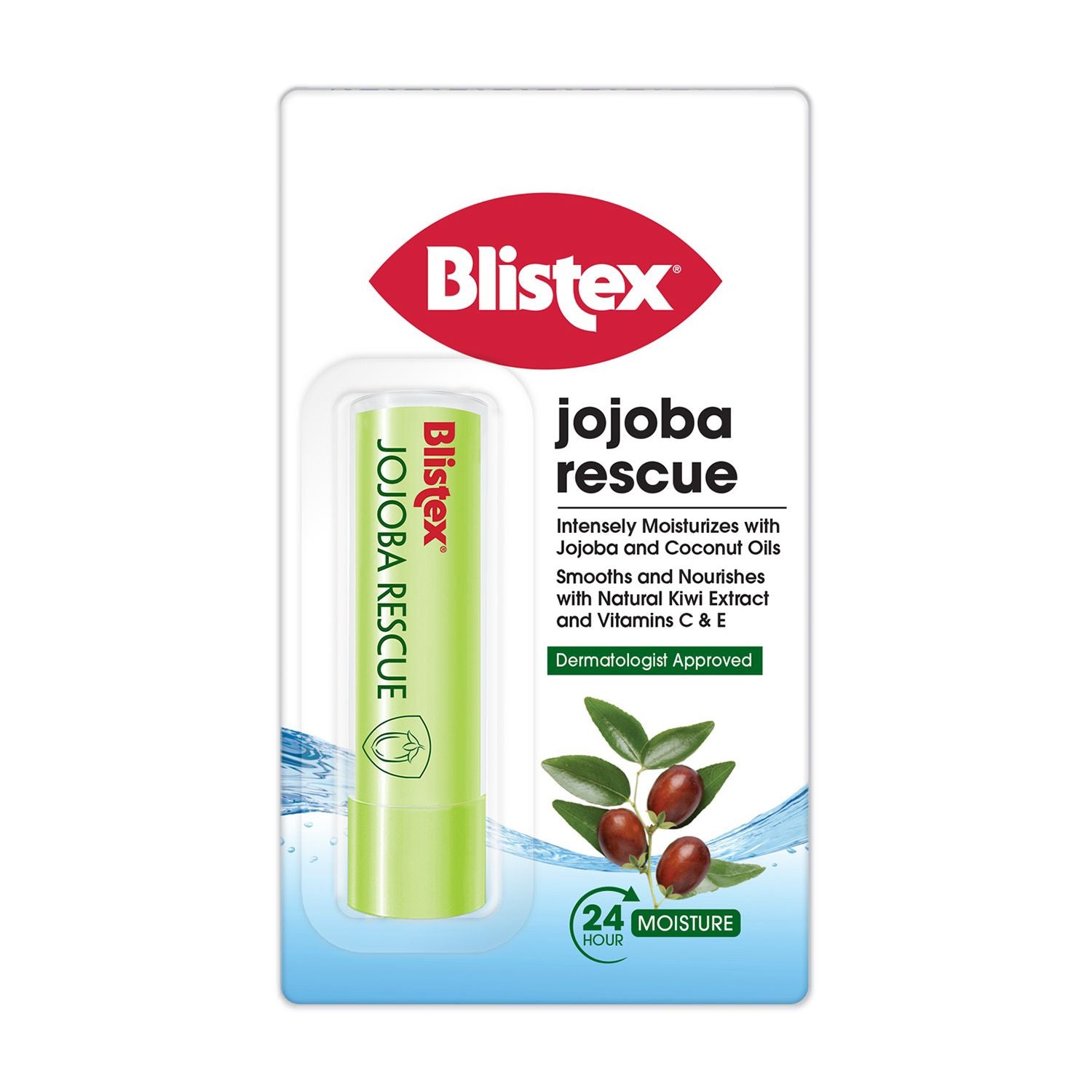 Blistex Jojoba Rescue lip balm 3.7g, imported from the UK