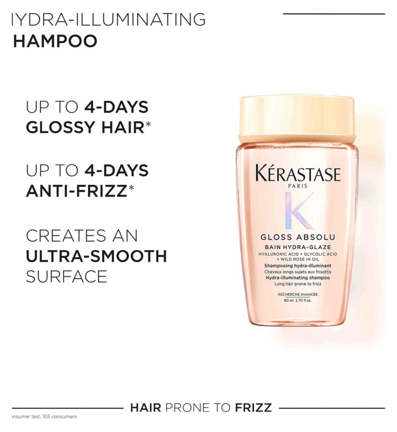 Kérastase Gloss Absolu hydra-illuminating shampoo 80ml, UK version