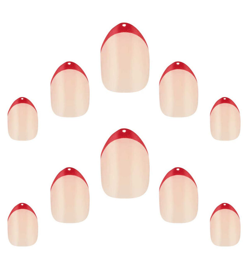Elegant Touch Red Tips false nails almond shape, UK version