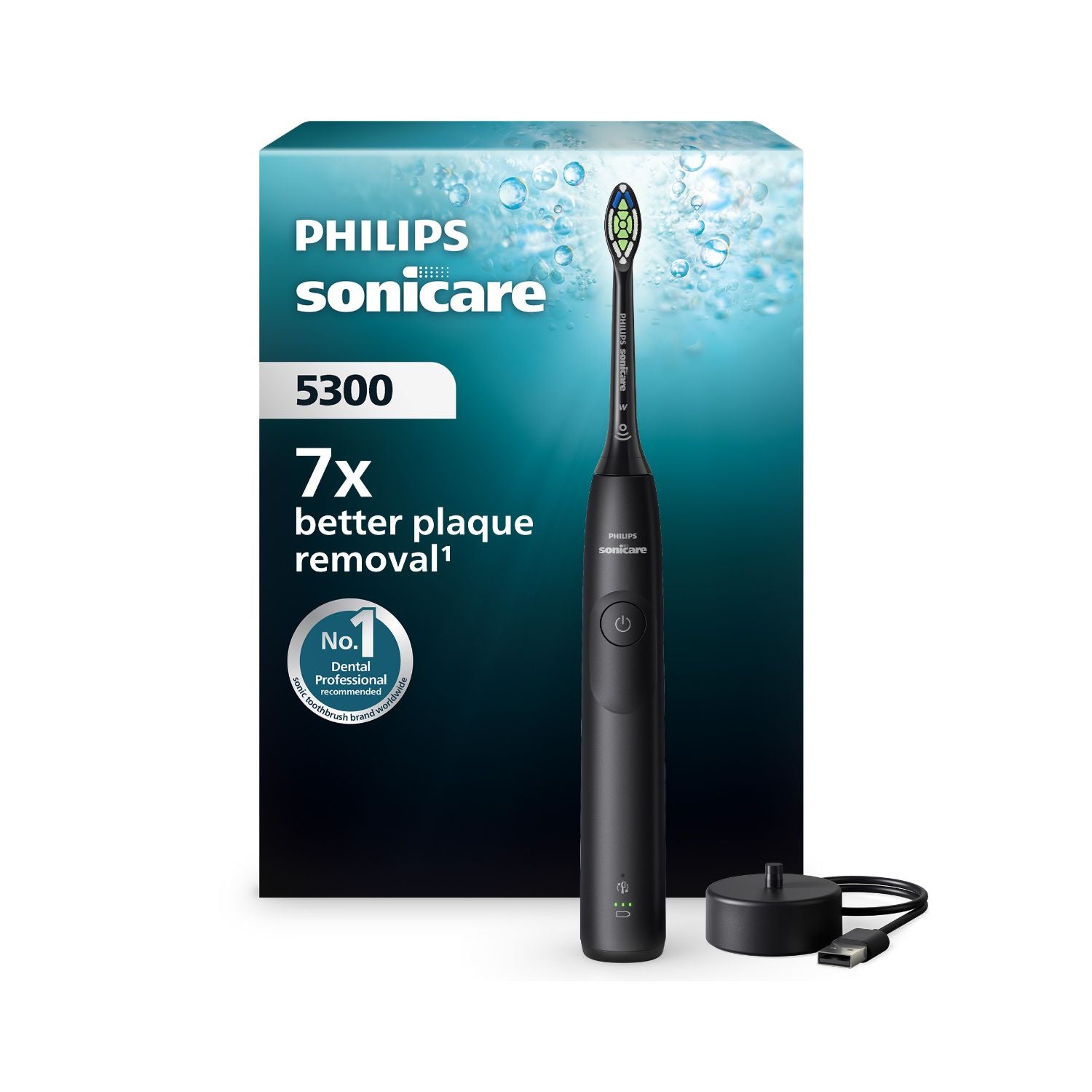 Philips Sonicare 5300 black electric toothbrush (British brand)