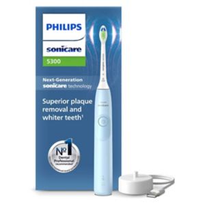 Philips Sonicare 5300 Elektrische Zahnbürste Hellblau mit W2 Optimal White Aufsteckbürste
