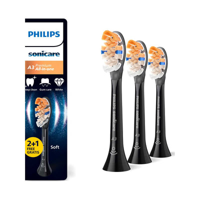Boots Philips Sonicare A3 Premium All-in-One Replacement Electric Toothbrush Heads 3-Pack Black- Buy online at McGrocer