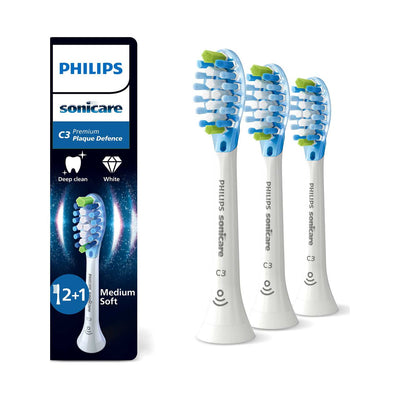 Boots Philips Sonicare Premium Plaque Electric Toothbrush Heads (3 Pack) White- Buy online at McGrocer
