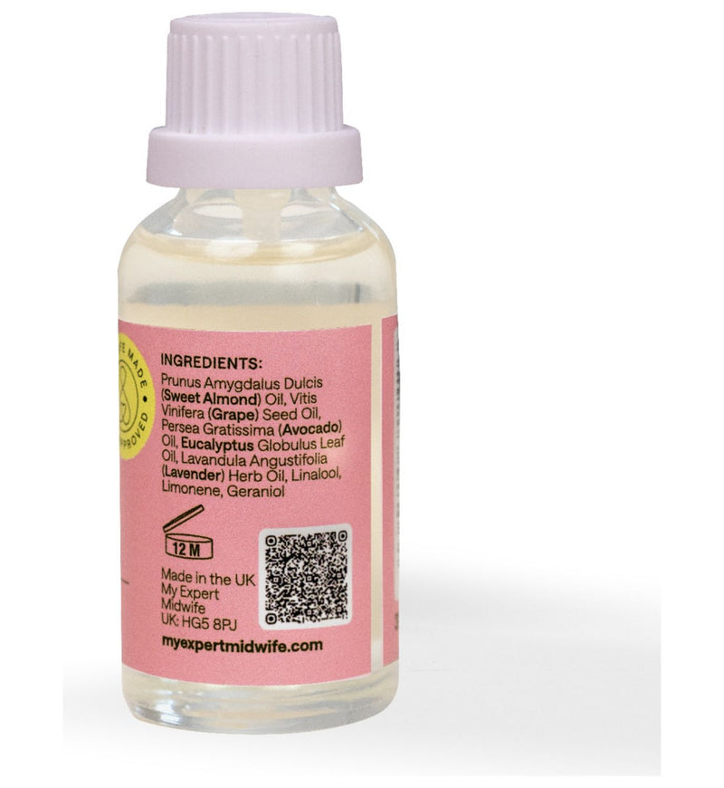 My Expert Midwife Peri Prep perineal massage oil 30ml, imported from the UK