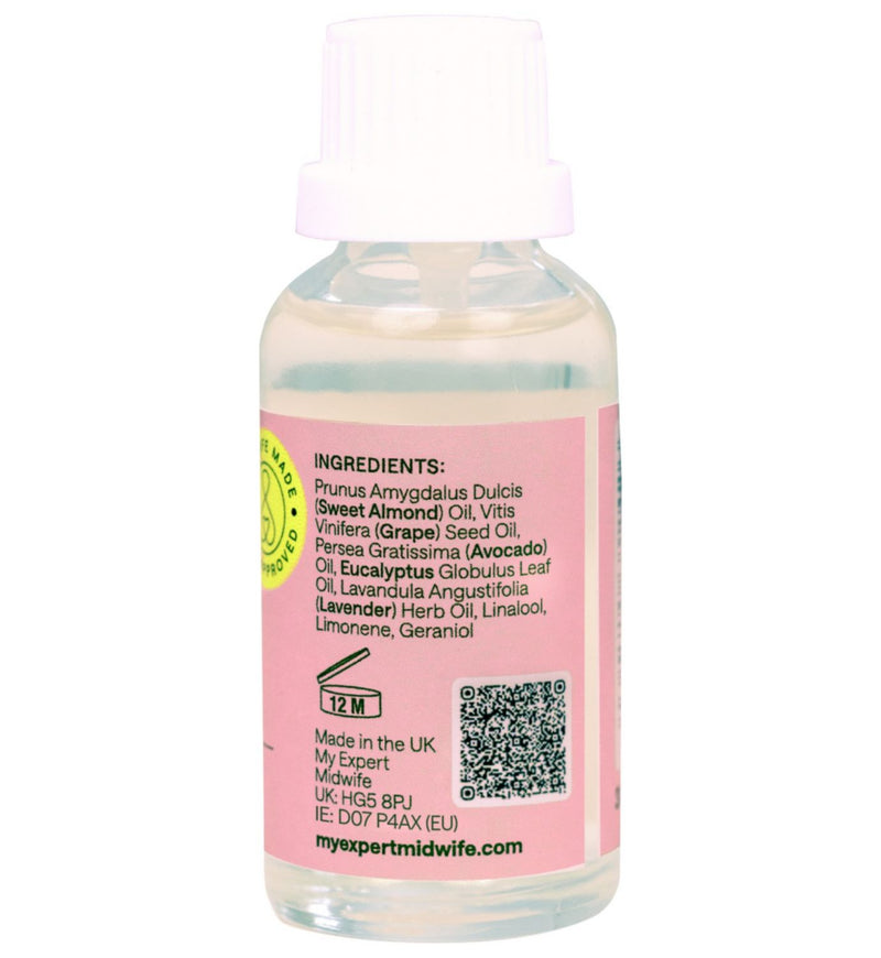 My Expert Midwife Peri Prep perineal massage oil 30ml, imported from the UK