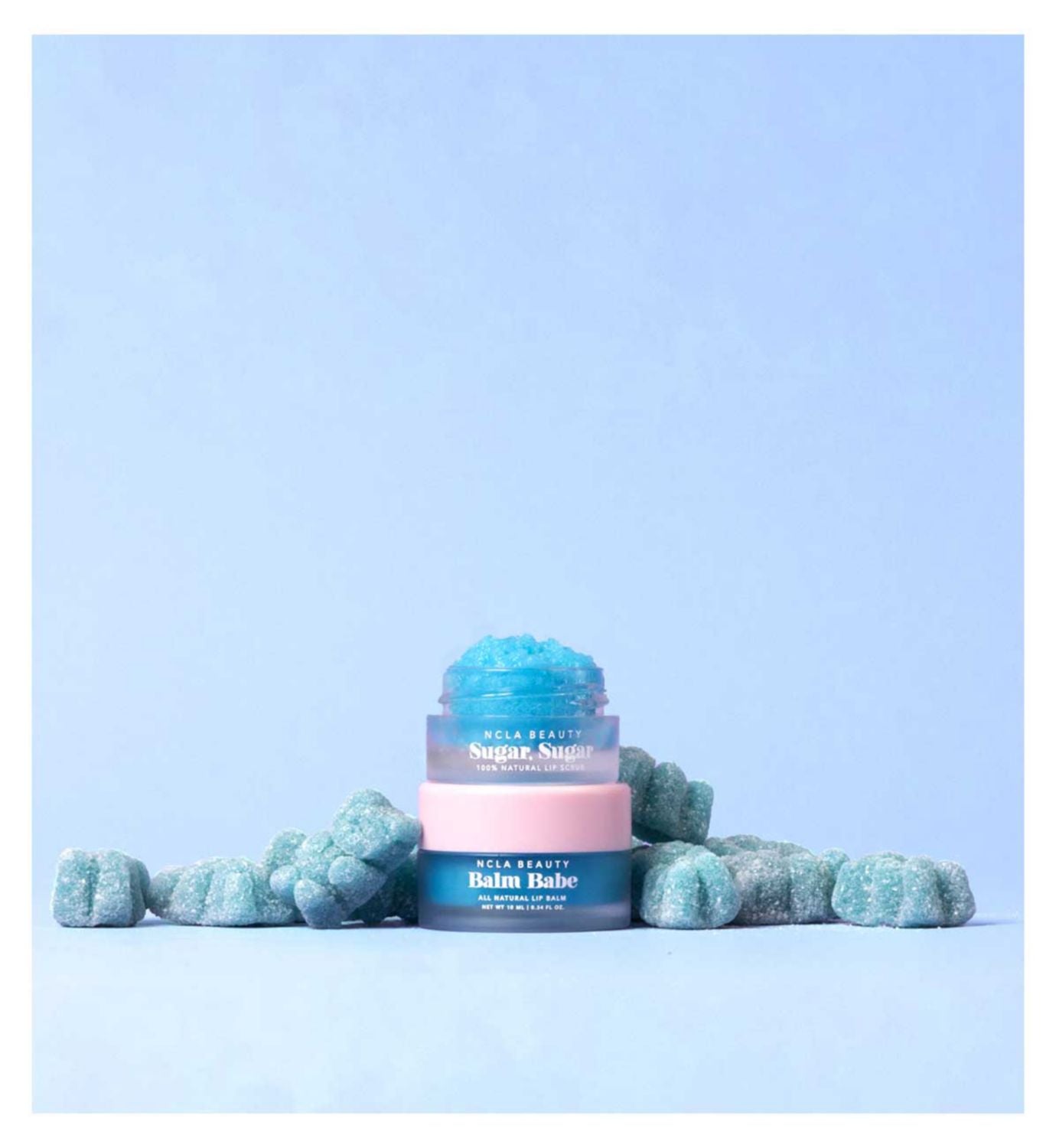 NCLA Gummy Bear lip care set 5ml scrub and 10ml balm, imported from the UK